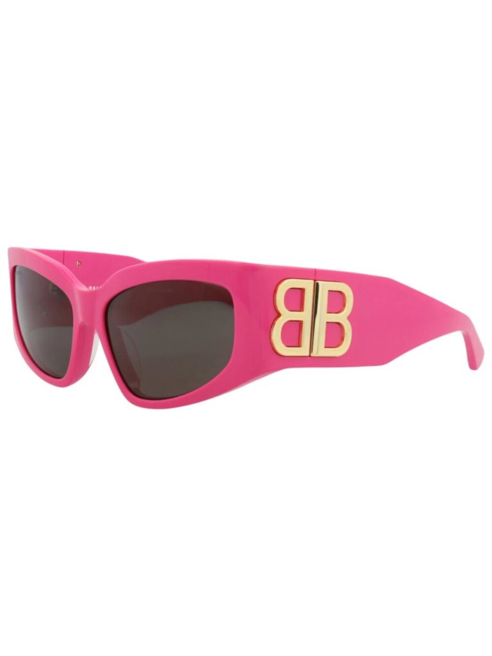 New Balenciaga Women's Sunglasses Cat Eye Recycled Acetate Frame Pink Pink Grey